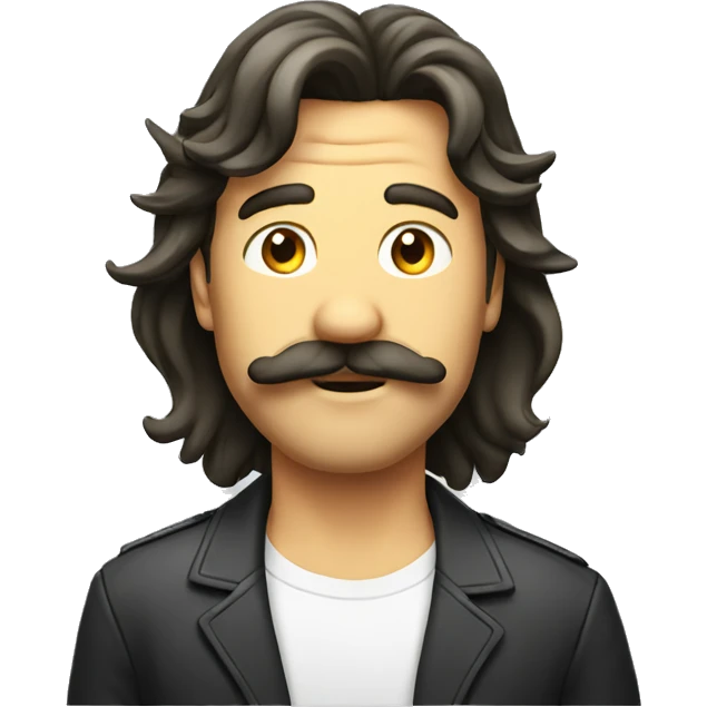 Classic cartoon guy with mustache and mullet emoji