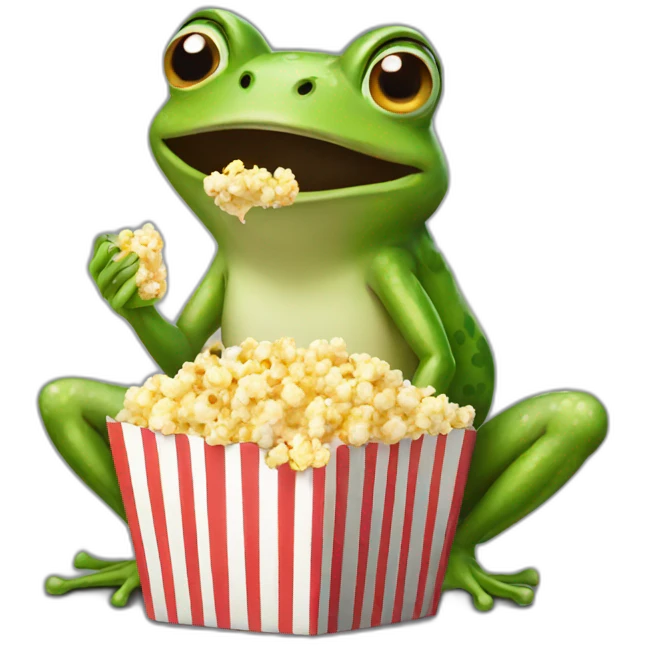 frog eating popcorn emoji