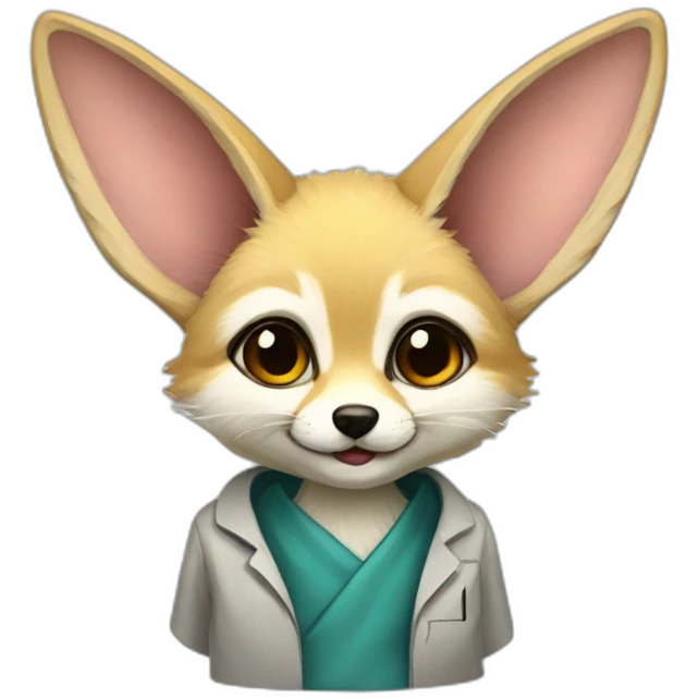 fennec in doctor’s coat emoji