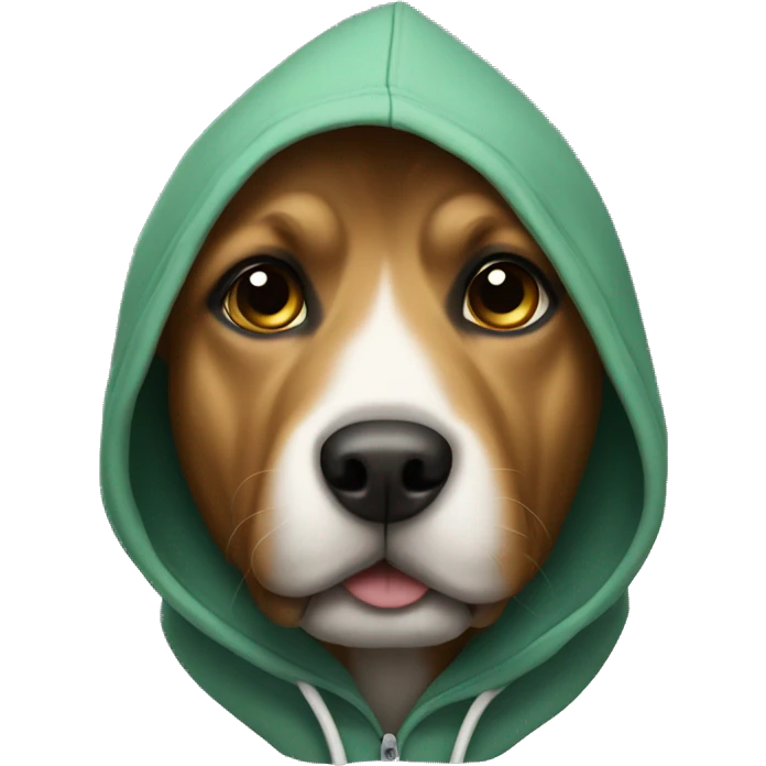 Dog wearing hoodie emoji