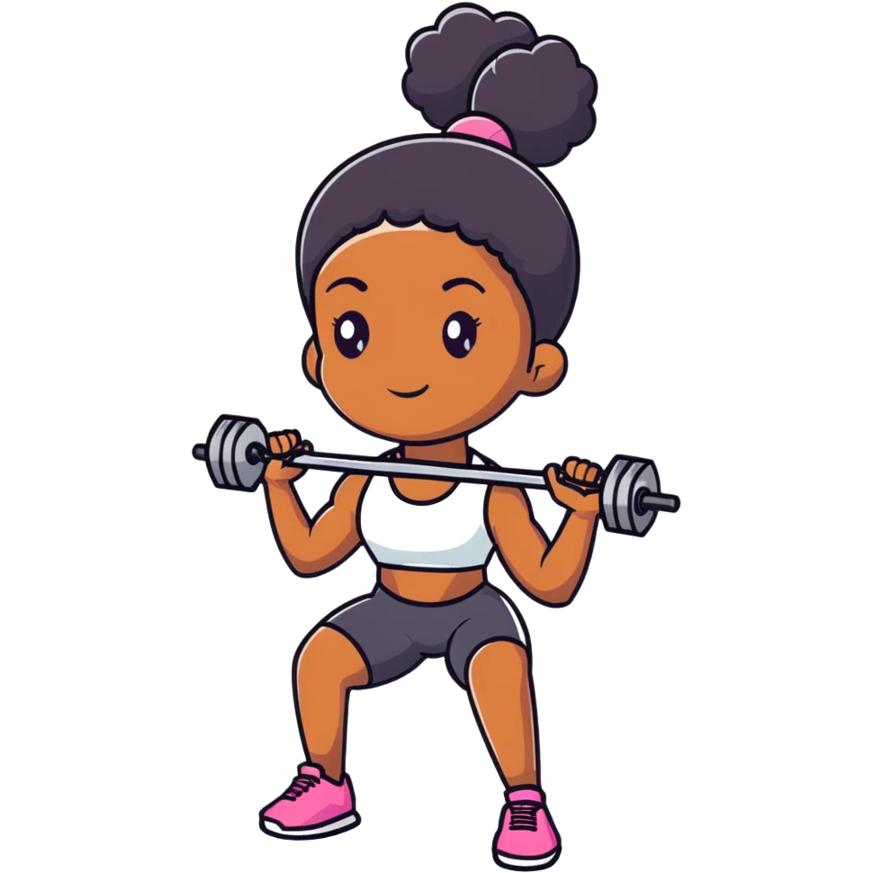 Menina pretinha academia  emoji
