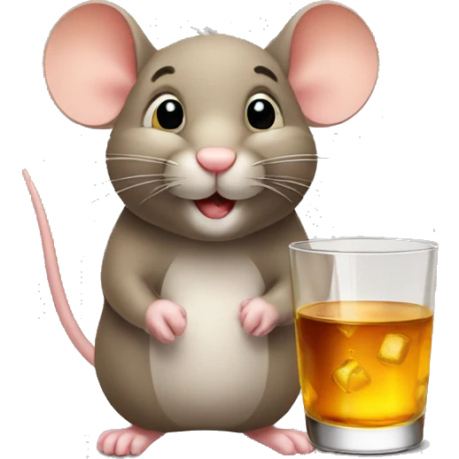 Mouse drink scotch emoji