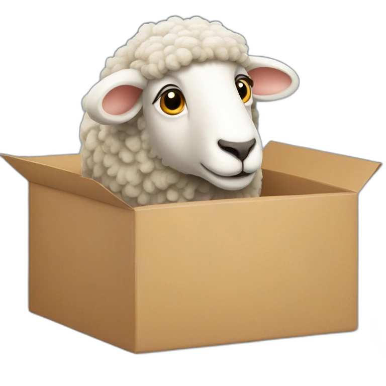 sheep under the box emoji