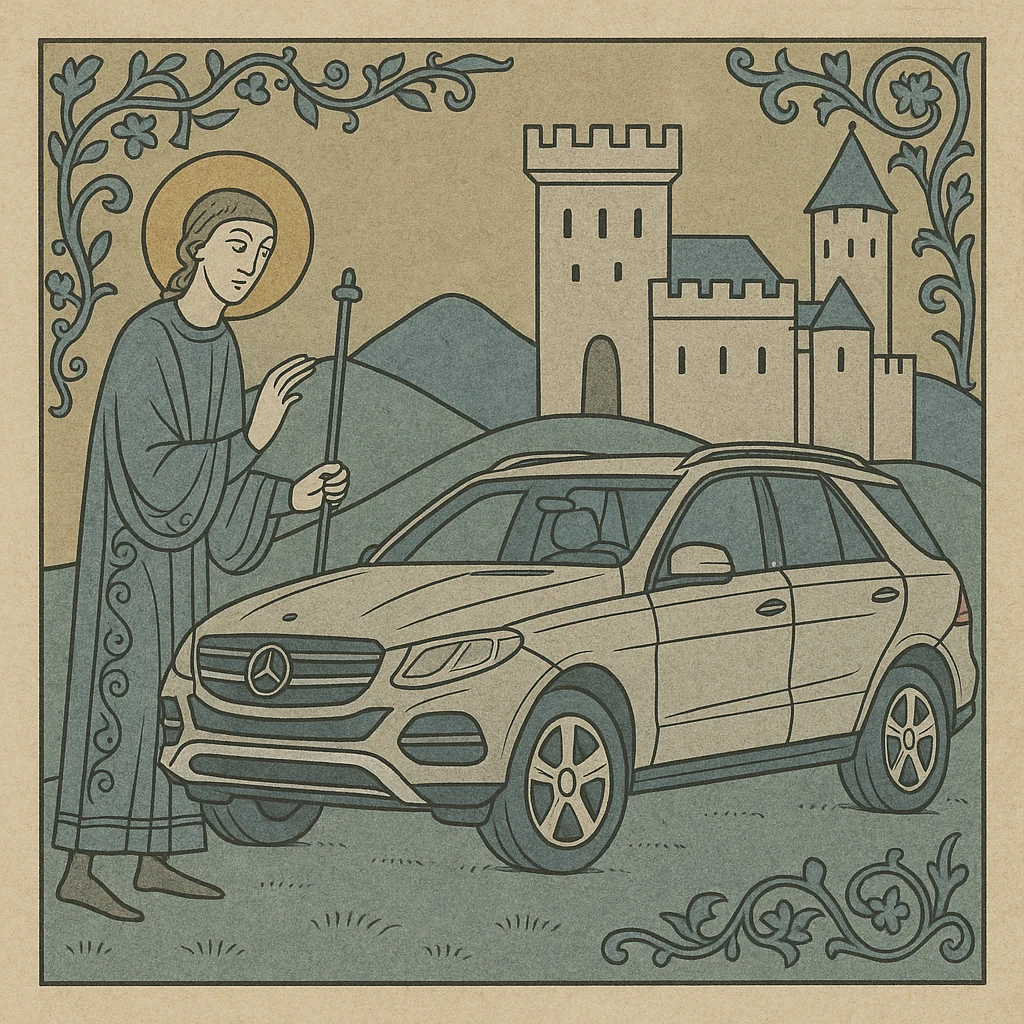mercedes gle 166 near castle emoji