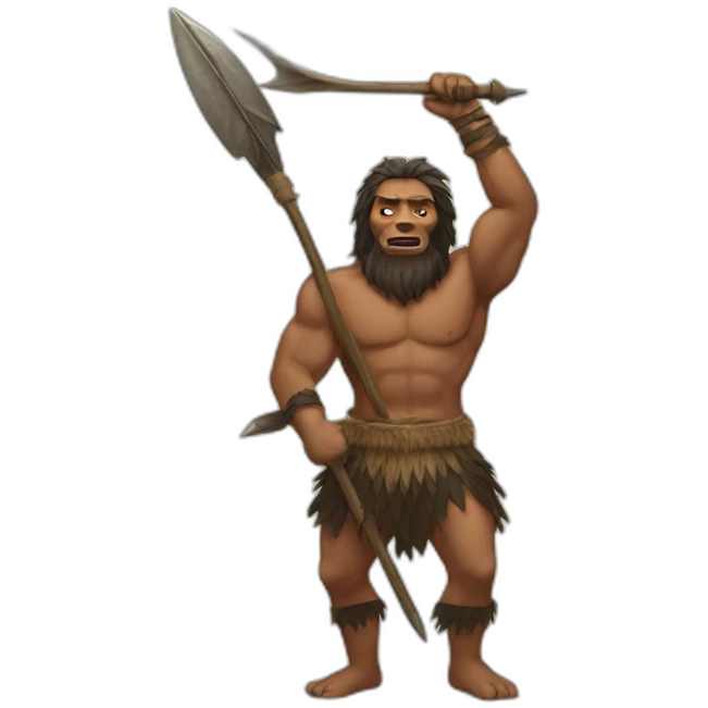 primal man with spear emoji