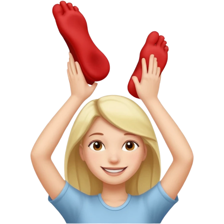 a foot placed on a girl's head emoji