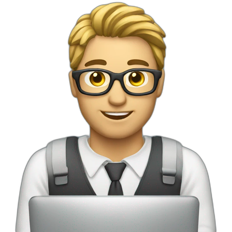 Trader on his computer emoji