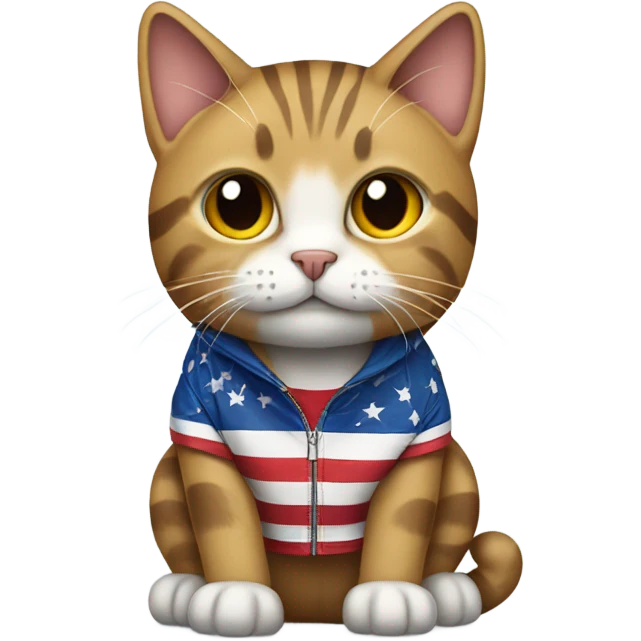 cat with american jacket emoji