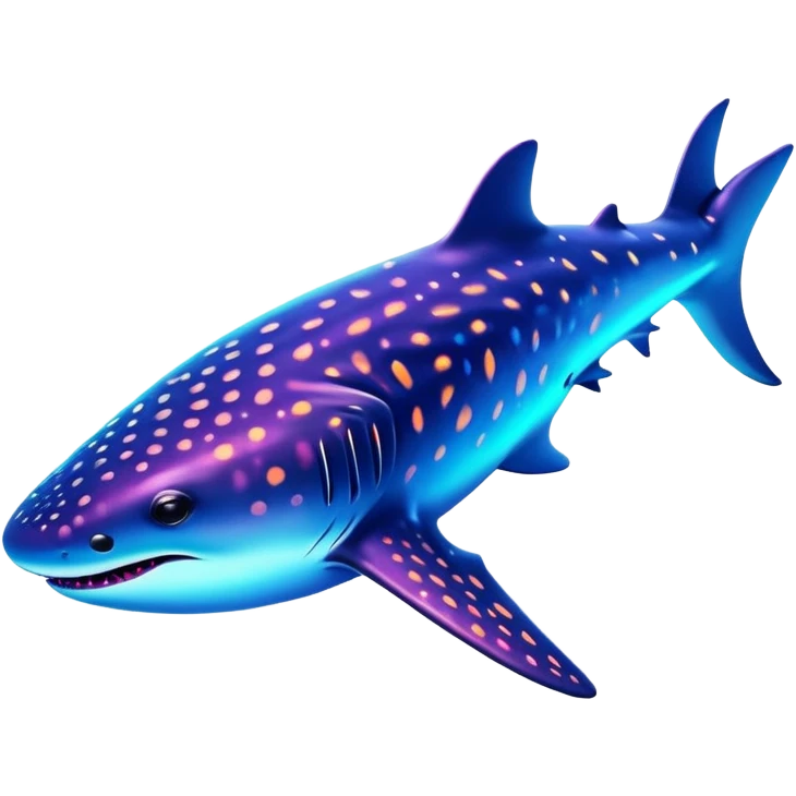 A neon whale shark emoji
