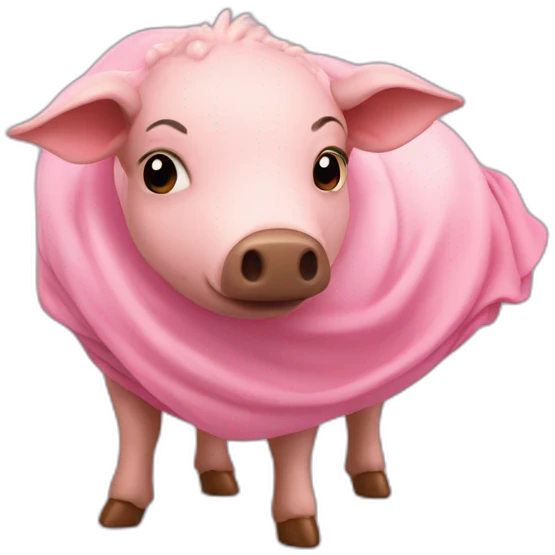 cerdo con capa rosa emoji