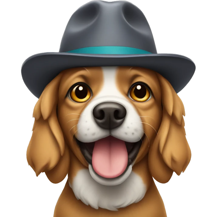 dog wearing a hat emoji