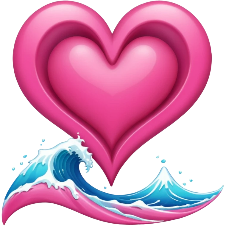 Pink Heart Shaped Wave  emoji