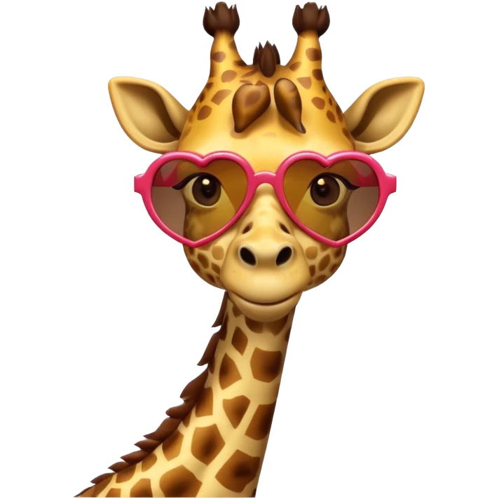 Giraffe with heart shape sunglasses emoji