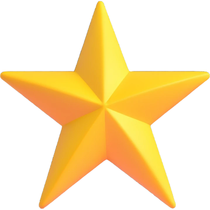 a star, 3D style, shiny and dimensional emoji