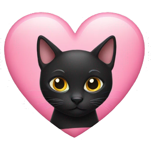 black cat heart emoji
