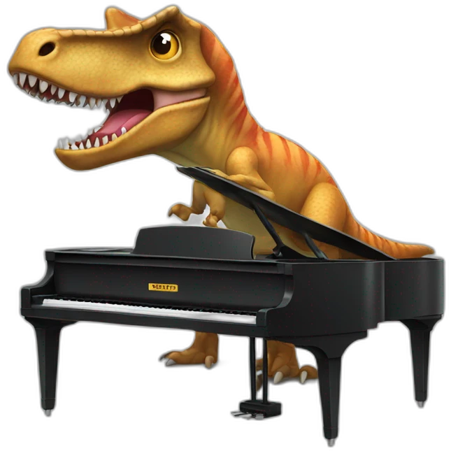 dinosaur playing piano emoji