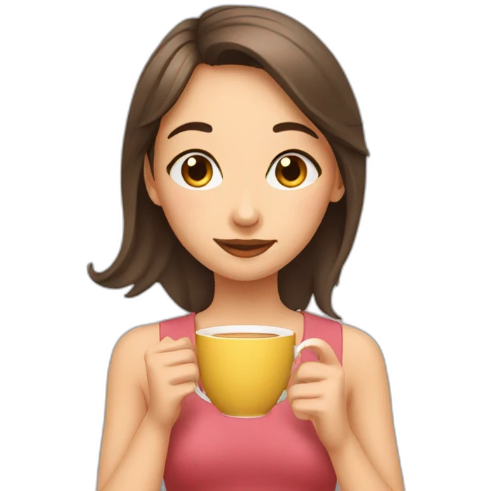 girl sipping tea emoji