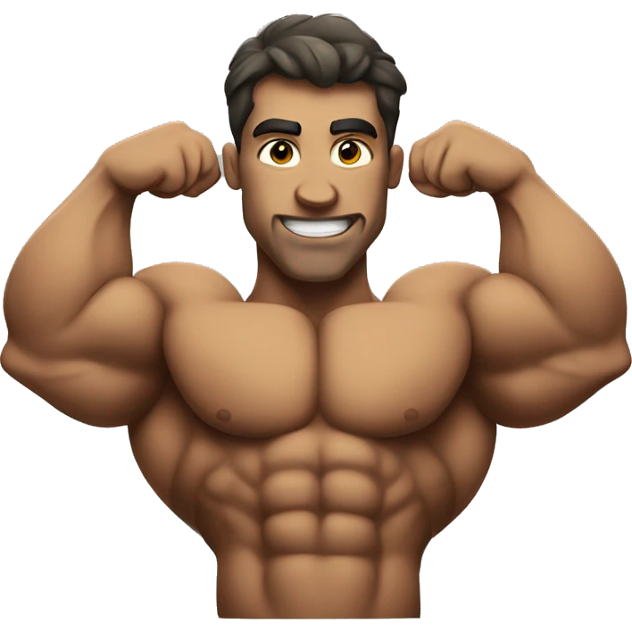 Bodybuilders, flexing muscles emoji