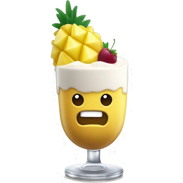 trago chileno que se sirve en vaso largo y ancho. tiene un poco de granadina en la base, vino blanco en el resto del vaso y sorbet de piña en la superficie del vaso. Tiene un sorbete (bombilla) de color blanco, en el vaso para poder tomarlo emoji