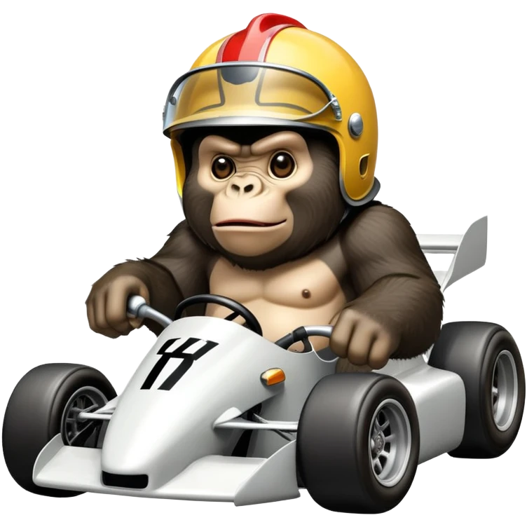 king kong gorilla racetrack a honda car with helmet emoji
