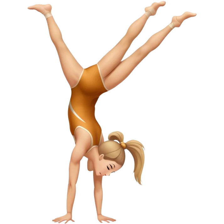White girl gymnast doing a handstand emoji