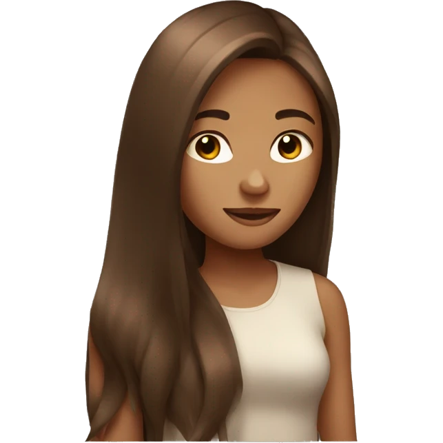 girl with brown long hair emoji