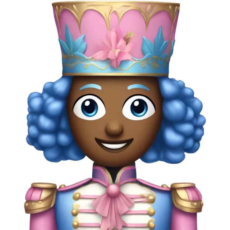 Pink and blue nutcracker emoji