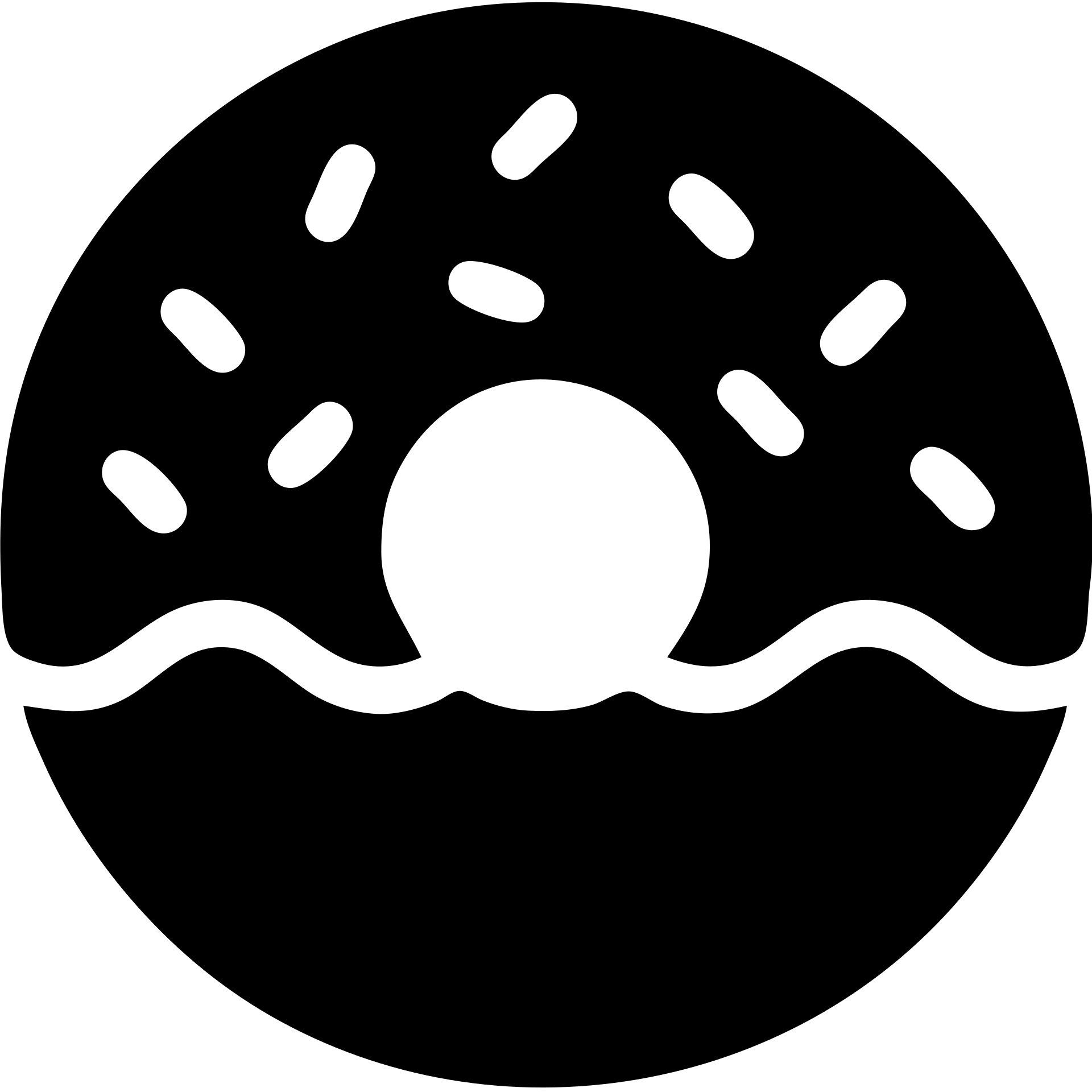 donut in solid black icon style emoji