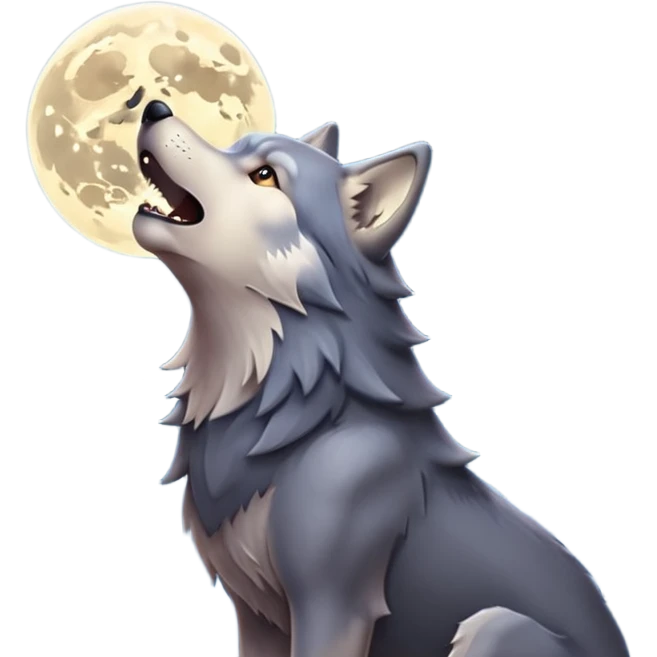 вол воет на фоне звезд в стиле айфон emoji