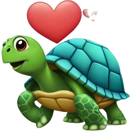 Turtle with hearts emoji