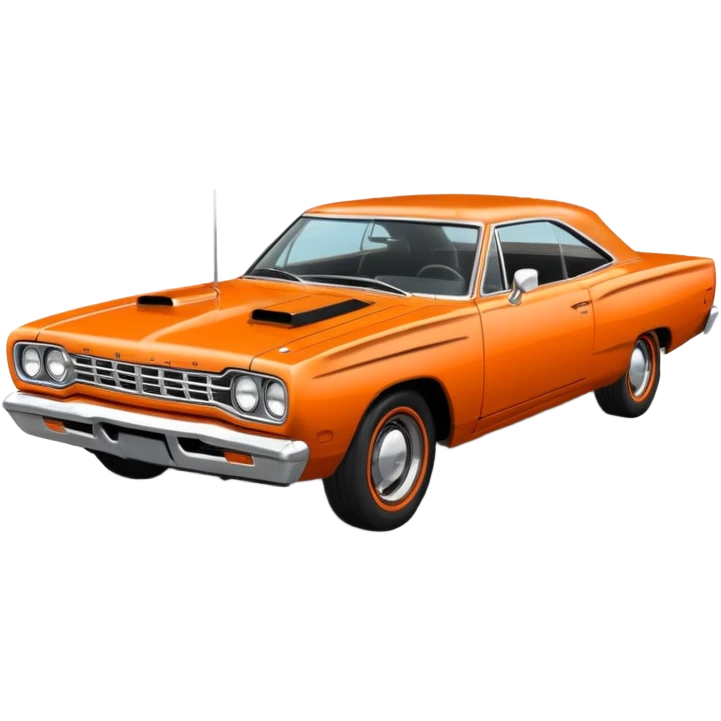 1969 roadrunner car in orange emoji