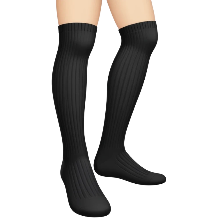  Plain Black  very long socks emoji