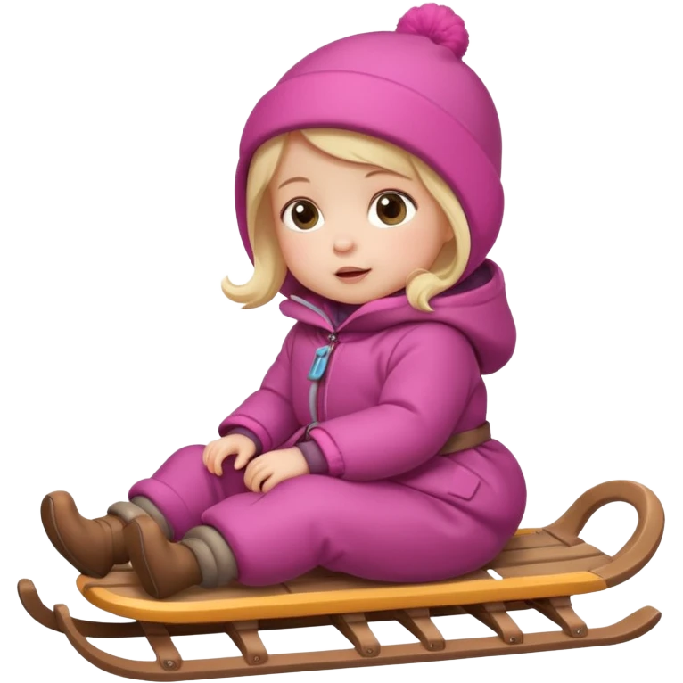 baby girl on sled emoji