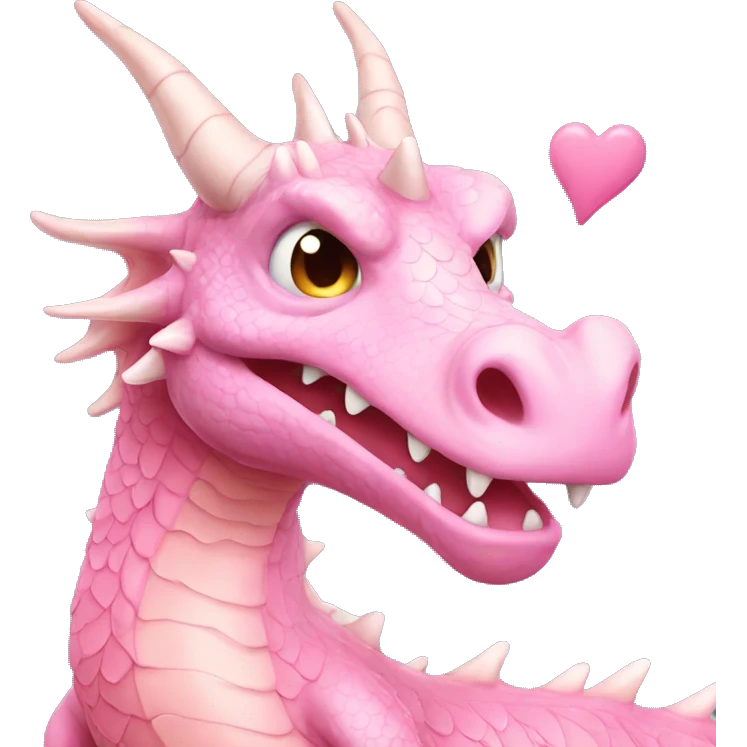 Pastel pink dragon blowing kisses emoji