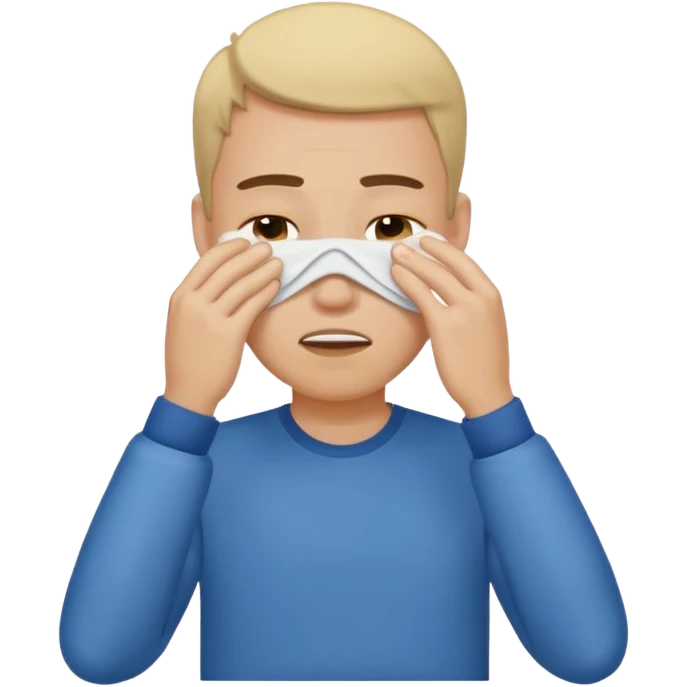 Guy wiping his eyes emoji