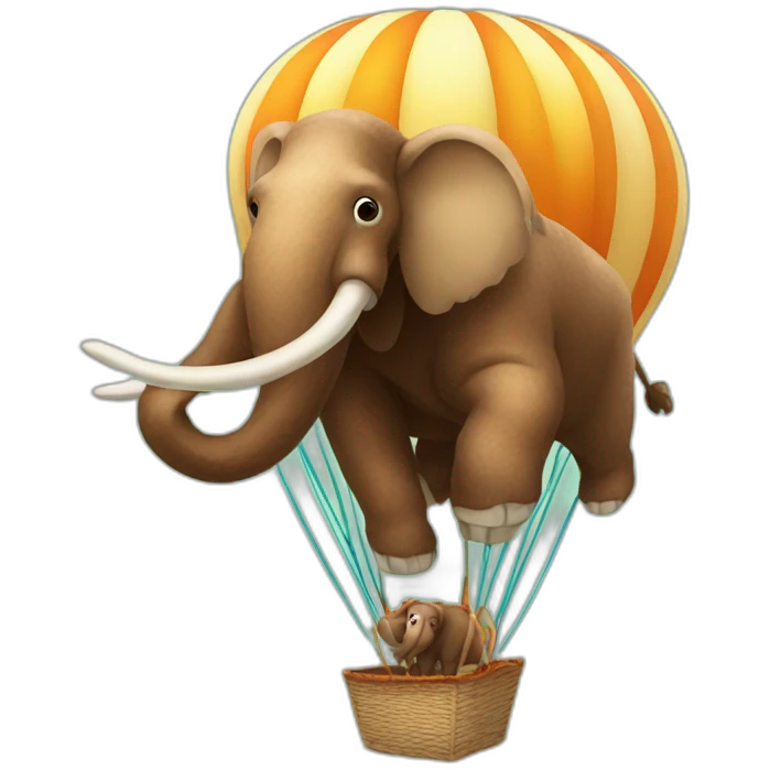 mammoth in a hot air balloon emoji