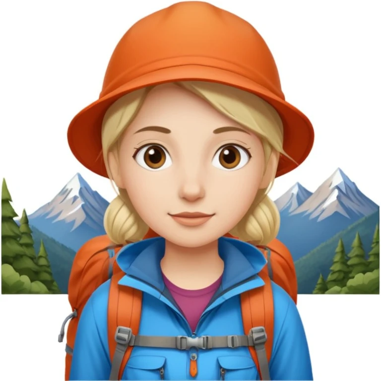 girl back packing mountains background  emoji