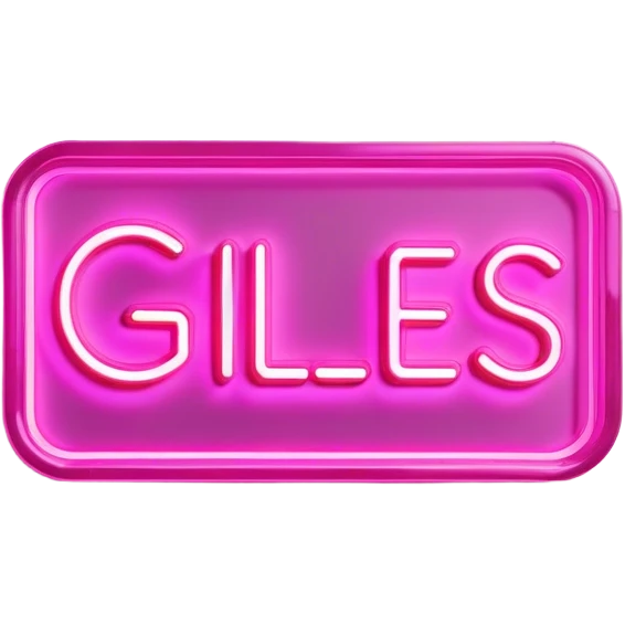 Pink neon sign with the word Giles emoji
