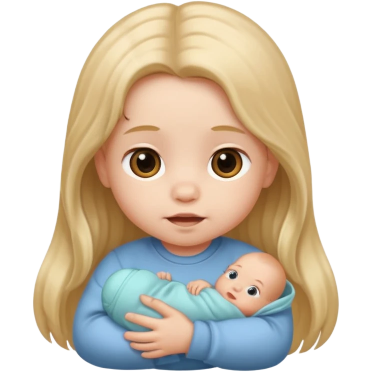 long hair baby emoji