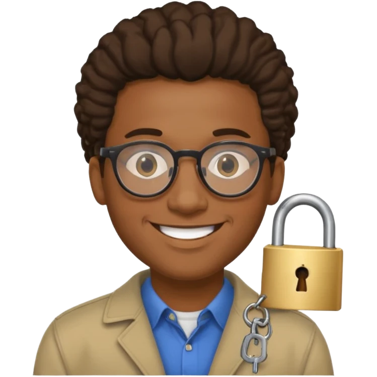 Un homme noir avec de lunettes et des locks emoji