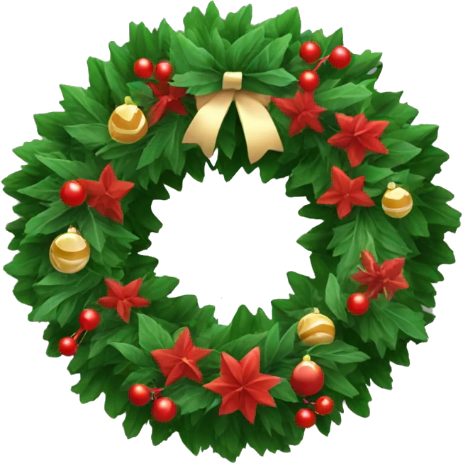 Christmas wreath emoji