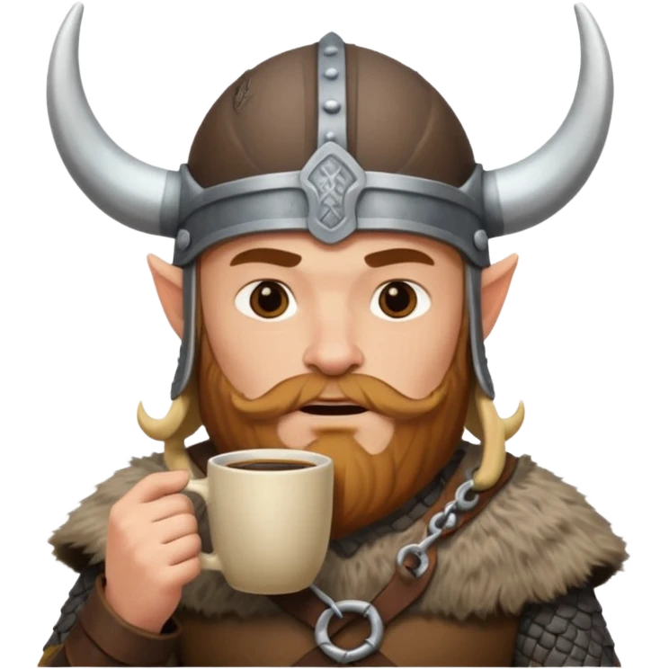 viking man drinking coffee emoji