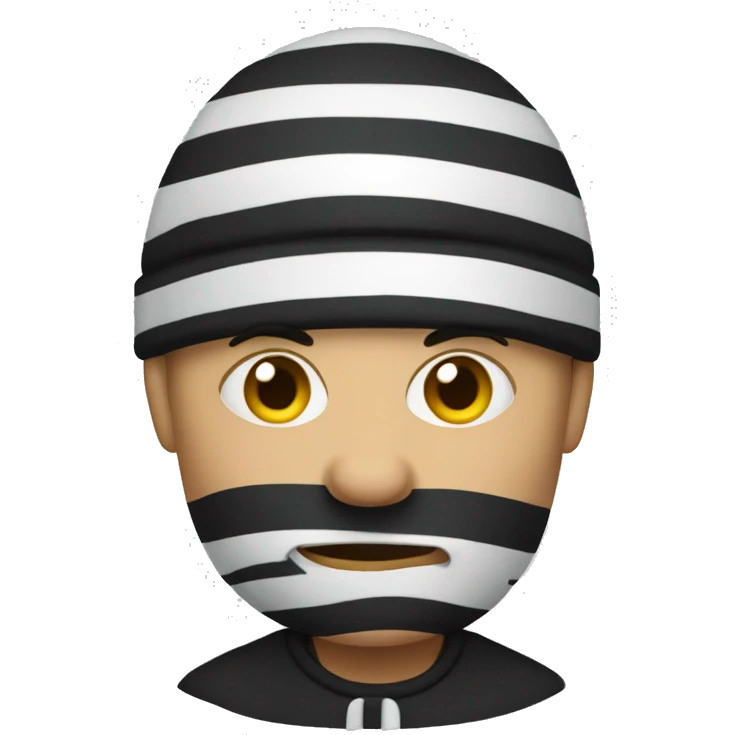 Robber emoji with striped clothing emoji