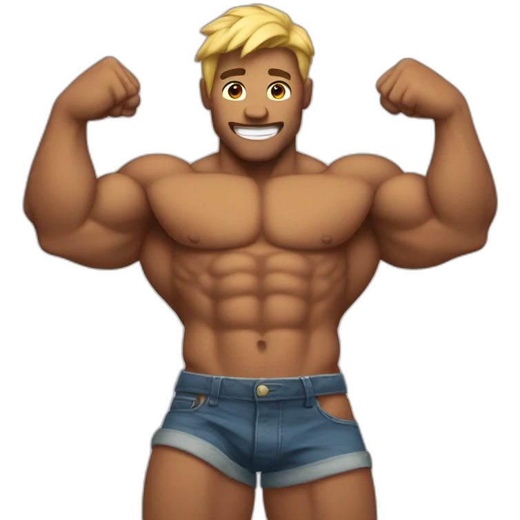 shirtless muscular emoji