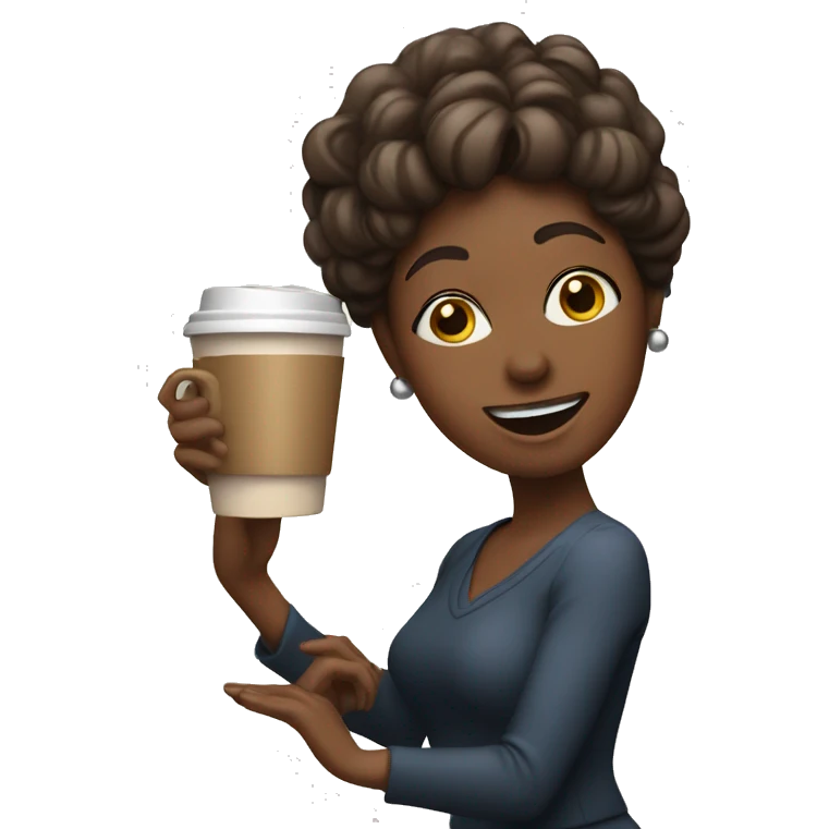 Dancing Lady with a Coffee in her Hand  emoji