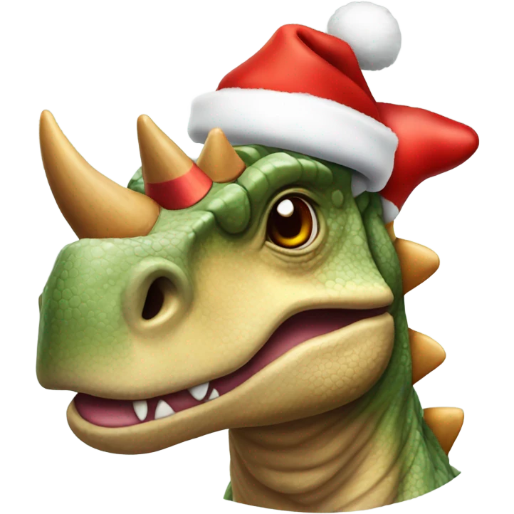 Pachyrhinosaurus wearing a Christmas hat emoji