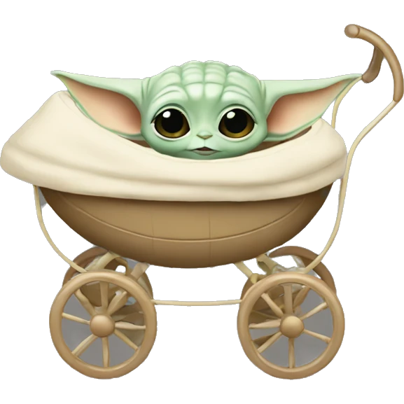 grogu baby yoda in hovering pram emoji