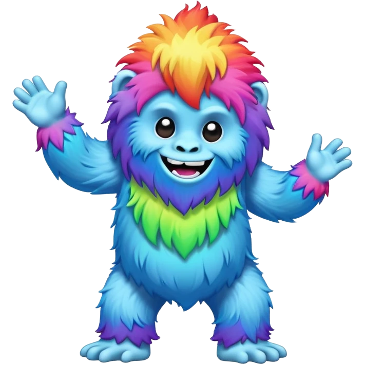 rainbow yeti dancing emoji