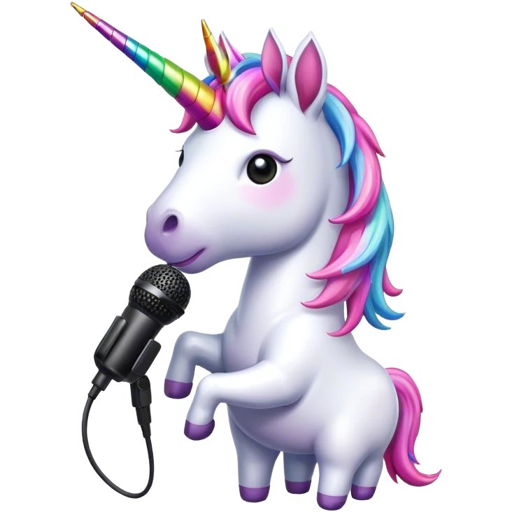 unicorn with microphone emoji