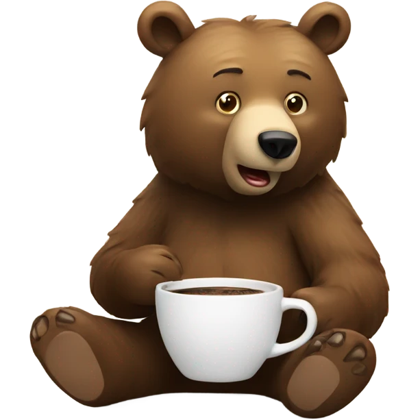 Bear drinking coffee emoji